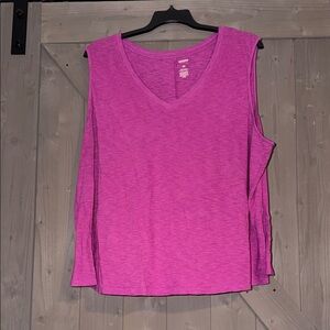 Sonoma Magenta Long Sleeve V-Neck Top